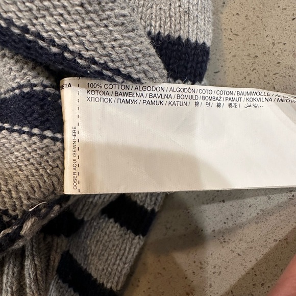 MNG Mango Kids Grey Striped Knit Crewneck Sweater Size 12-18 Months - Picture 5 of 5